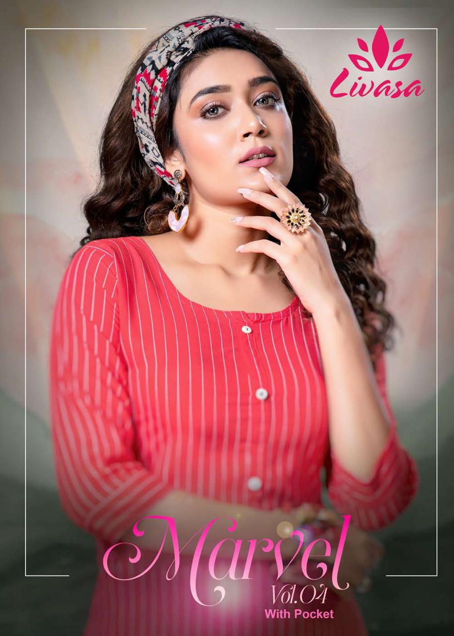Livasa Marvel 4 Casual Daily Wear Rayon Designer Kurti Collection